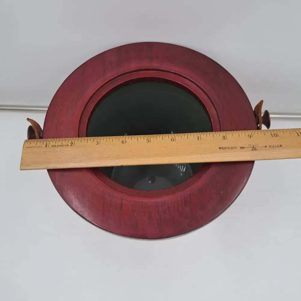 Unique Handmade round stacked wood lined ice bucket Wine Champagne chiller MCM